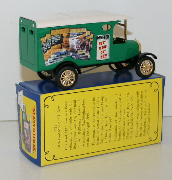 MATCHBOX MODELS OF YESTERYEAR Y-21 - 1926 FORD MODEL TT VAN - CLASSIC TOYS MAG MATCHBOX MODELS OF YESTERYEAR Y-21 - 1926 FORD MODEL TT VAN - CLASSIC TOYS MAG