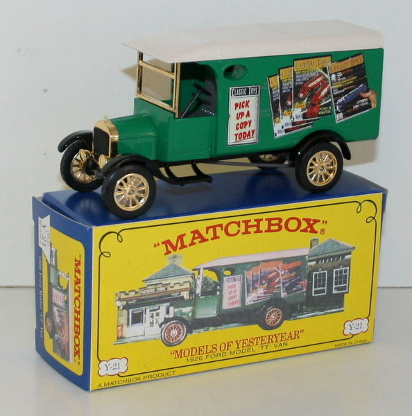 MATCHBOX MODELS OF YESTERYEAR Y-21 - 1926 FORD MODEL TT VAN - CLASSIC TOYS MAG MATCHBOX MODELS OF YESTERYEAR Y-21 - 1926 FORD MODEL TT VAN - CLASSIC TOYS MAG