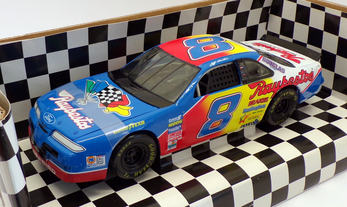 Ertl 1/18 Scale 7221 - Ford Thunderbird Raybestos Stock Car - #8 Jeff Burton