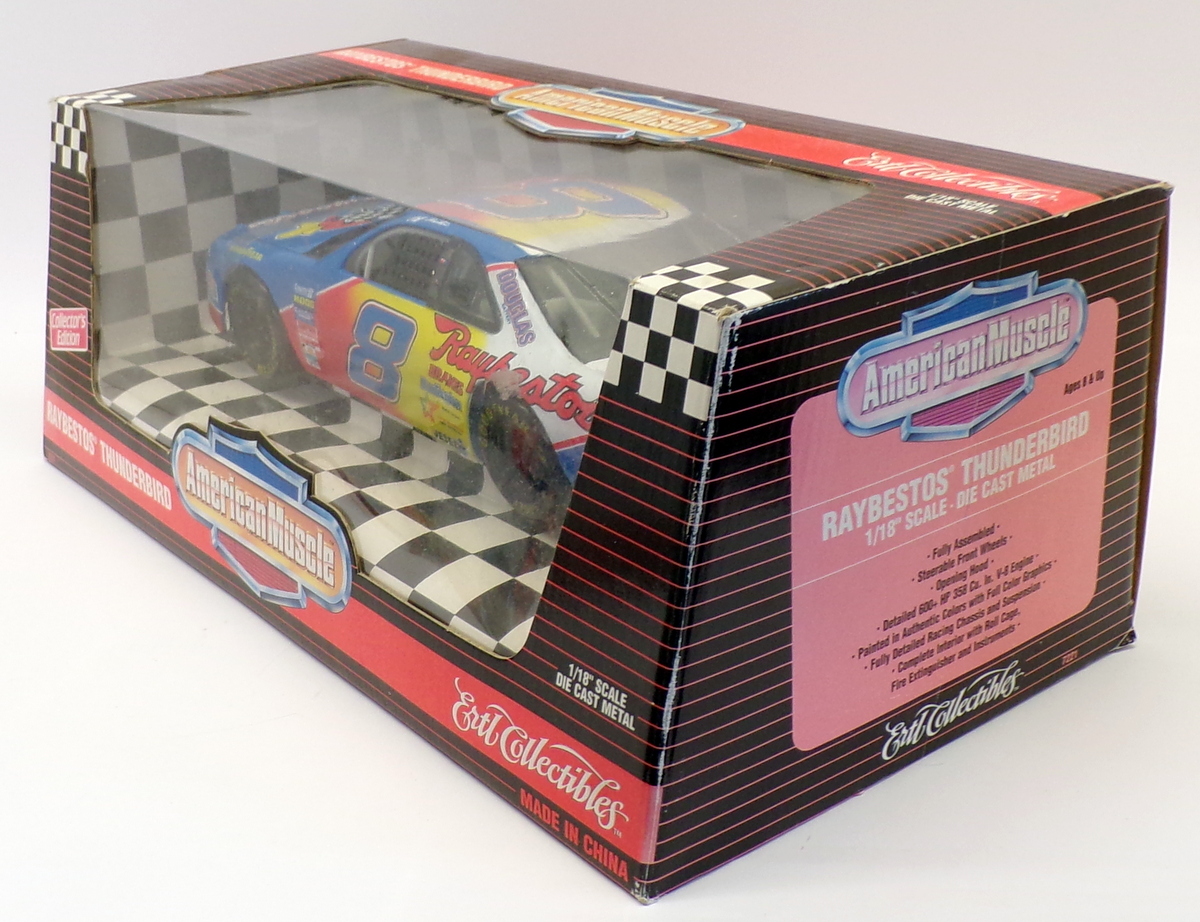 Ertl 1/18 Scale 7221 - Ford Thunderbird Raybestos Stock Car - #8 Jeff Burton