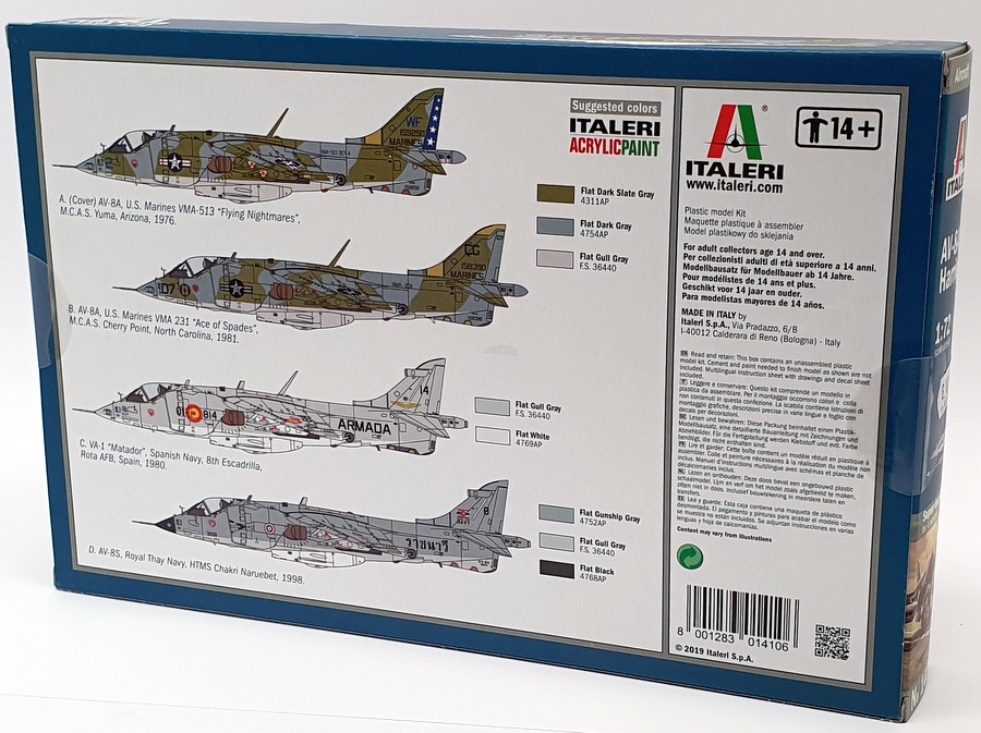 Italeri 1/72 Scale Model Kit 1410 - Hawker Siddeley AV-8A Harrier