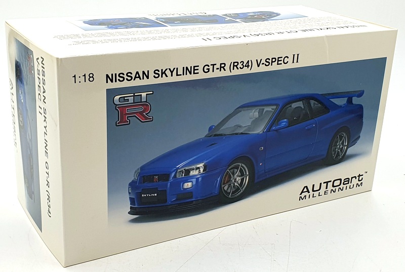 Autoart 1/18 Scale Diecast 77335 Nissan Skyline GT-R R34 V-Spec II