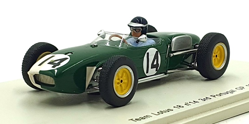 Spark 1/43 Scale Resin S1840 - F1 Lotus 18 #14 3rd Portugal GP 1960 - Jim Clark Spark 1/43 Scale Resin S1840 - F1 Lotus 18 #14 3rd Portugal GP 1960 - Jim Clark