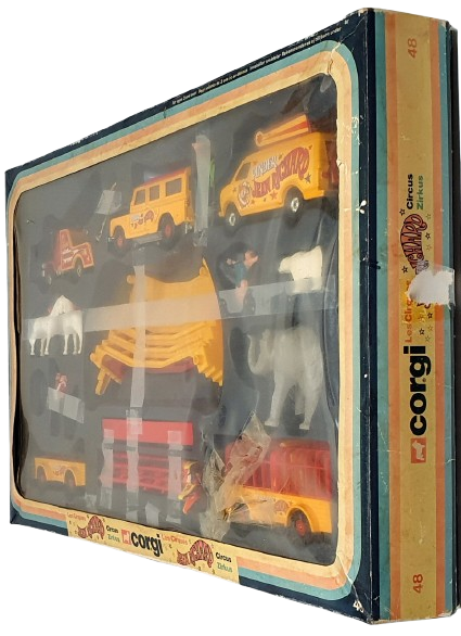 Corgi Gift Set No. 48 Pinder Jean Richard Circus Land Rover + Animals & Figures Corgi Gift Set No. 48 Pinder Jean Richard Circus Land Rover + Animals & Figures