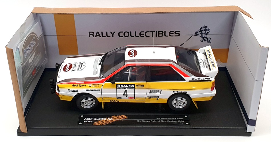 Sun Star 1/18 Scale 4253 Audi Quattro A2 - #4 3rd Sanyo Rally Of N.Zealand 1984