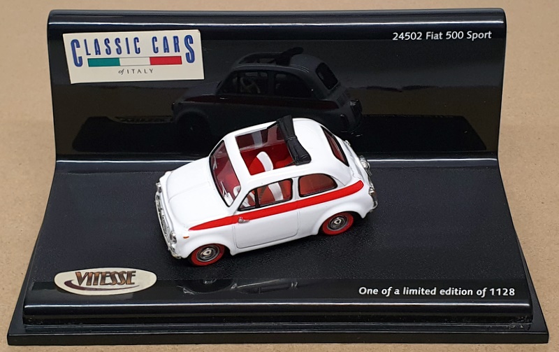 Vitesse 1/43 Scale Diecast 24502 - Fiat 500 Sport - White