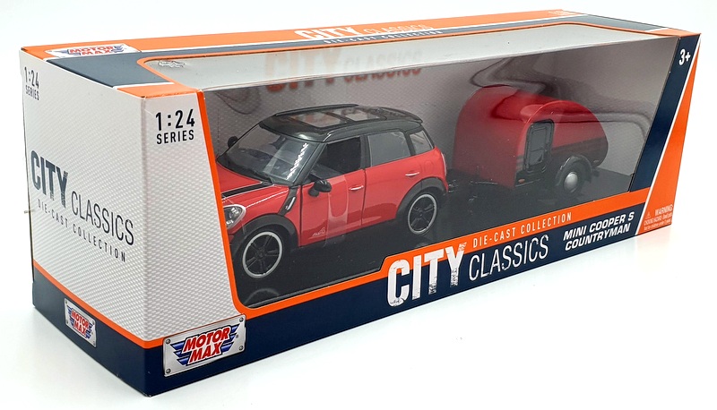 Motormax 1/24 Scale Diecast 79761 - Mini Cooper S Countryman And Caravan