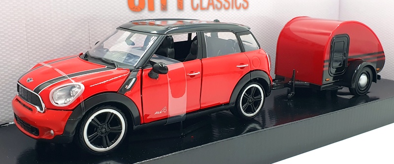 Motormax 1/24 Scale Diecast 79761 - Mini Cooper S Countryman And Caravan
