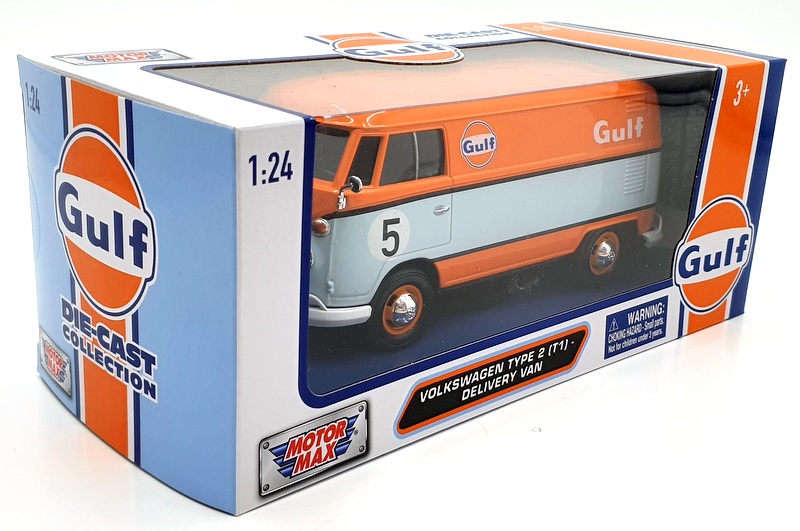 Motor Max 1/24 Scale Diecast 79649 - Volkswagen Type 2 T1 Delivery Van - Gulf