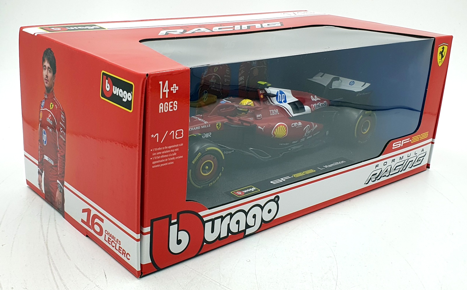 Burago 1/18 Scale Diecast 18-16816 - Ferrari SF-25 L.Hamilton #44 F1 Burago 1/18 Scale Diecast 18-16816 - Ferrari SF-25 L.Hamilton #44 F1