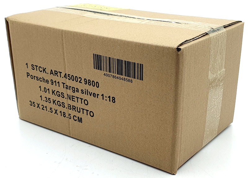 Schuco 1/18 Scale Resin 45 002 9800 - Porsche 911 Targa - Silver