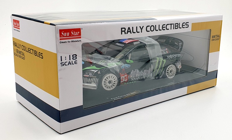Sun Star 1/18 Scale Diecast 3956 - Ford Focus RS WRC07 K.Block 2010 Castle Combe