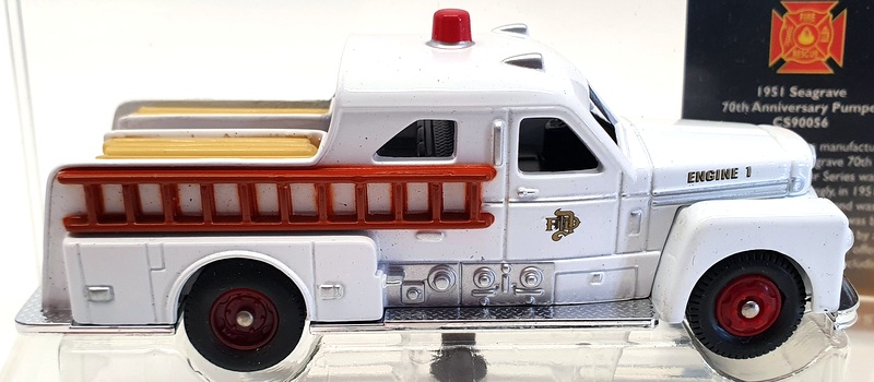 Corgi 10cm Long Fire Truck CS90056 - Seagrave 70th Anniversary Denver Co - White