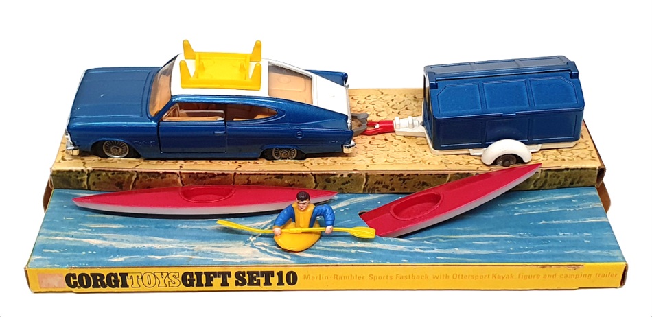 Corgi Toys Gift Set 10 - Marlin Rambler With Ottersport Kayak Figure & Trailer