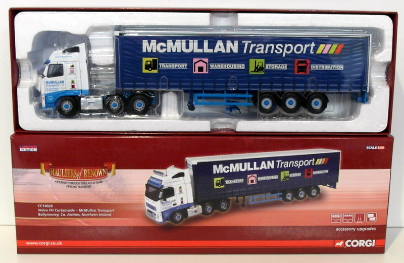 Corgi 1/50 Scale CC14020 - Volvo FH Curtainside - McMullan Transport N.Ireland