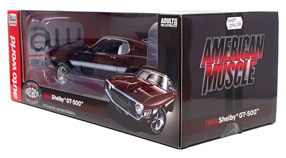 Autoworld 1/18 Scale AMM1290/06 - 1969 Shelby GT-500 - Maroon