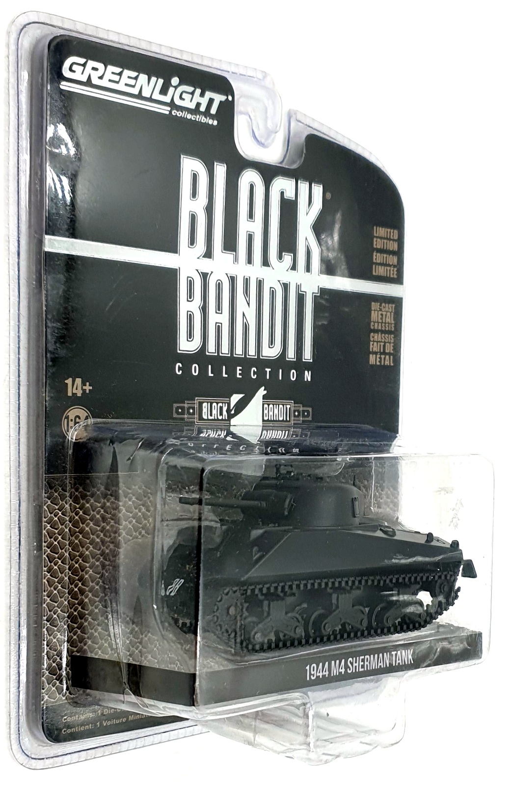 Greenlight 1/64 Scale 28090 - 1944 M4 Sherman Tank - Black Greenlight 1/64 Scale 28090 - 1944 M4 Sherman Tank - Black