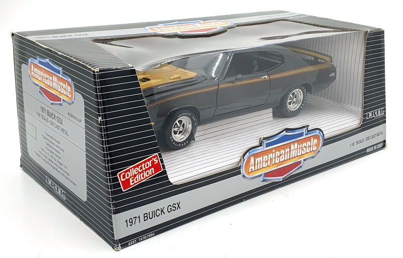 ERTL AMERICAN MUSCLE 1:18 SCALE 1971 BUICK GSX BLACK / BLACK