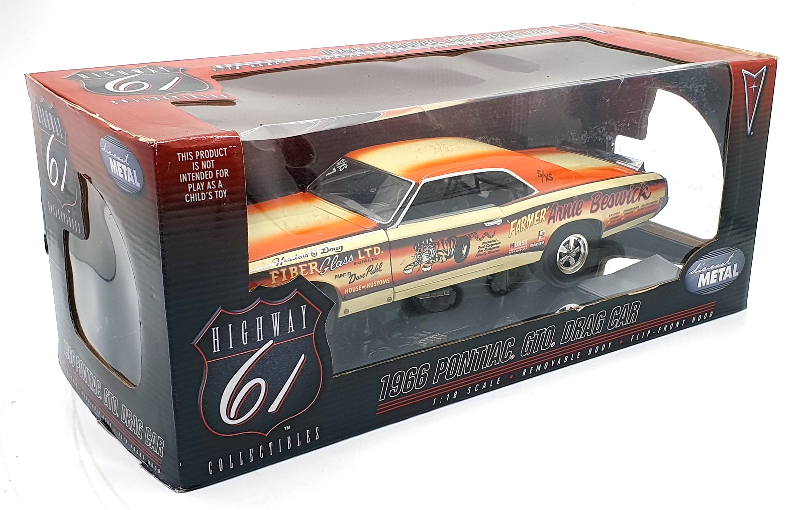 Highway 61 1/18 Scale Diecast 50024 - 1966 Pontiac GTO Drag Car A.Beswick