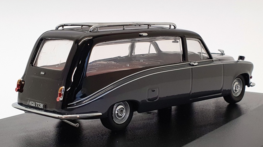 Oxford Diecast 1/43 Scale DS008 Daimler Hearse Black/Carlton Grey