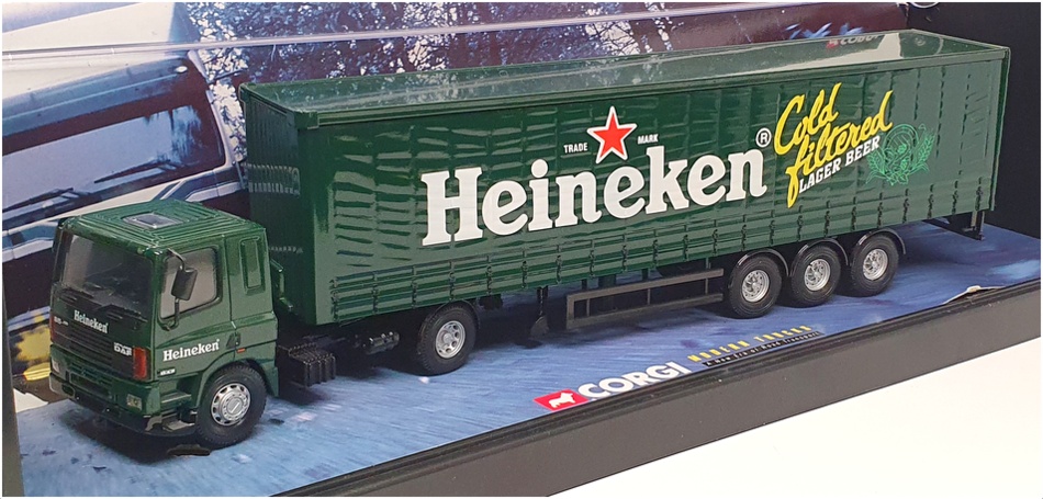 Corgi 75404 - Camion Leyland DAF Curtainside Heineken Vert - Échelle 1/50 - Occasion