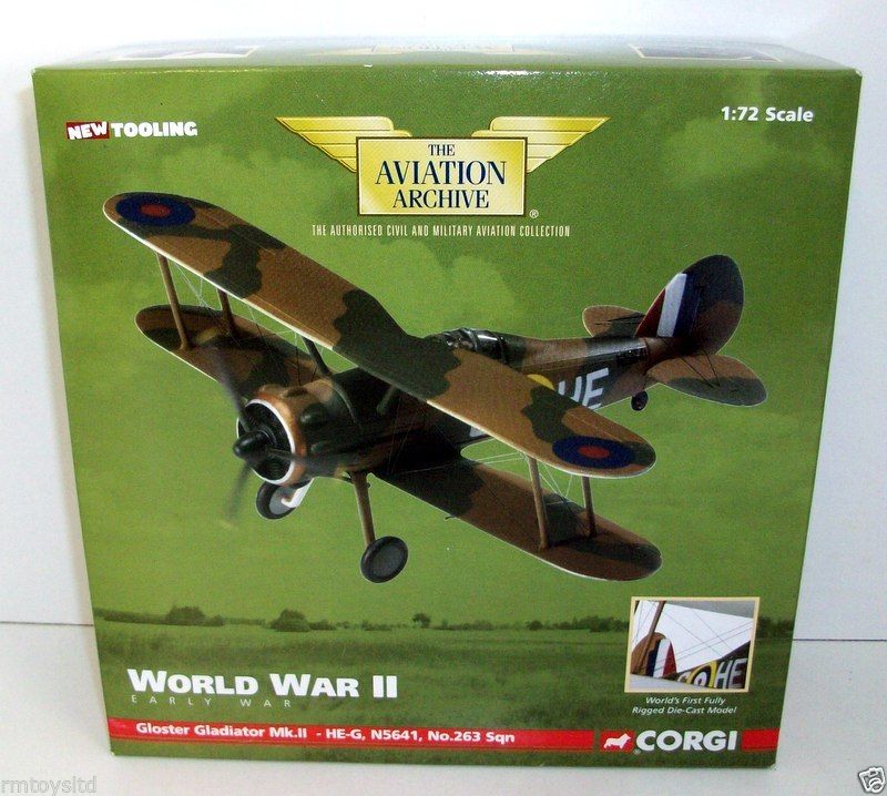 CORGI 1/72 AA36201 GLOSTER GLADIATOR MK2 HE-G N5641 NO..263 SQN NORWAY 1940