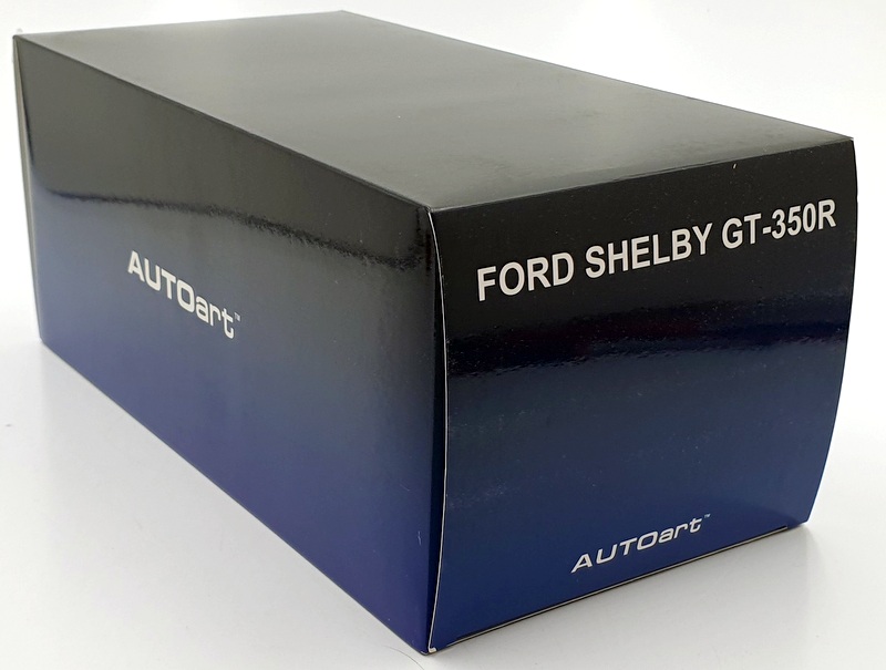 Autoart 1/18 Scale Diecast 72931 - Ford Shelby GT-350R - White/Blue Stripes