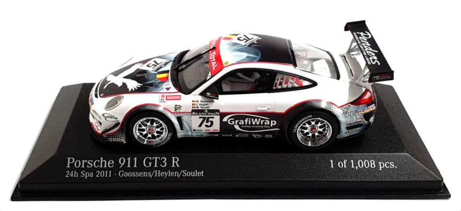 Minichamps 1/43 Scale 400 118975 - Porsche 911 GT3R - #75 24h SPA 2011
