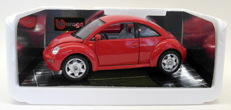 Burago 1/18 Scale Diecast 3342 Volkswagen New Beetle 1998 Red