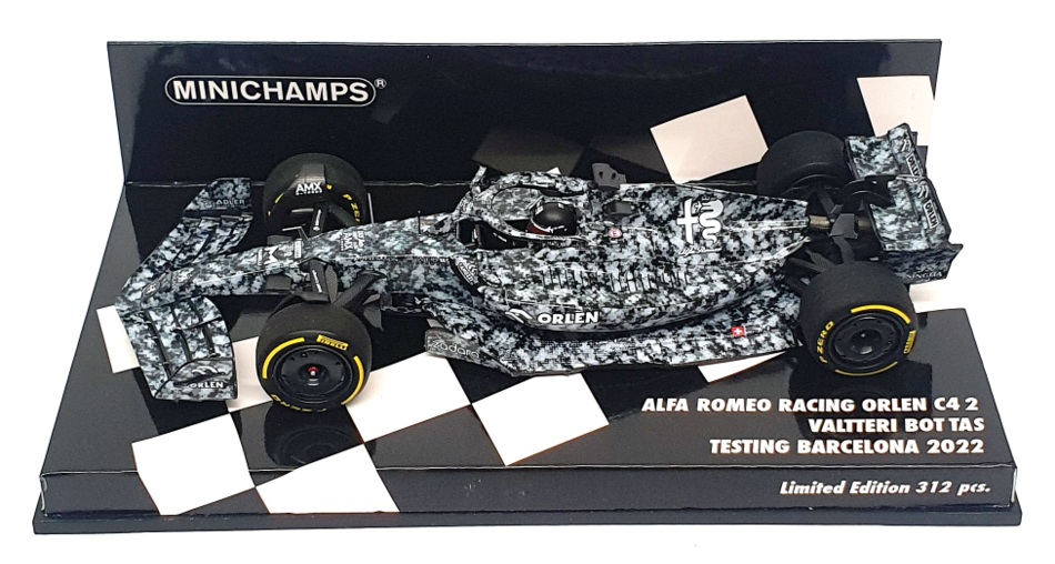 Minichamps 1/43 Scale 417 229977 F1 Alfa Romeo C42 Testing Barcelona 2022 Bottas