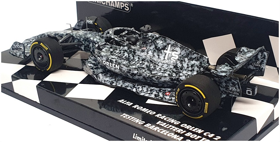 Minichamps 1/43 Scale 417 229977 F1 Alfa Romeo C42 Testing Barcelona 2022 Bottas