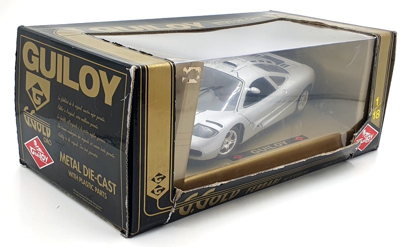Guiloy 1/18 Scale Diecast 67504 - McLaren F1 GTR Prototype - Gris Satin (Silver)
