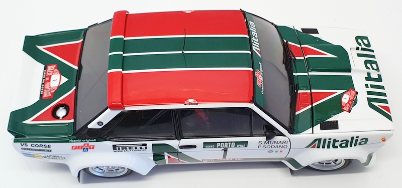 京商　FIAT131 ABARTH 1978 1/18 中古品 Kyosho 1/18 Scale Model Car 08376B - Fiat 131 Abarth 1978 Portugal
