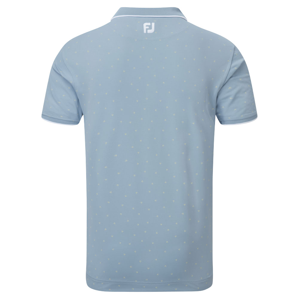 FootJoy Push Play Print Pique Mens Golf Polo Shirt  - Dove Grey/Lemonade