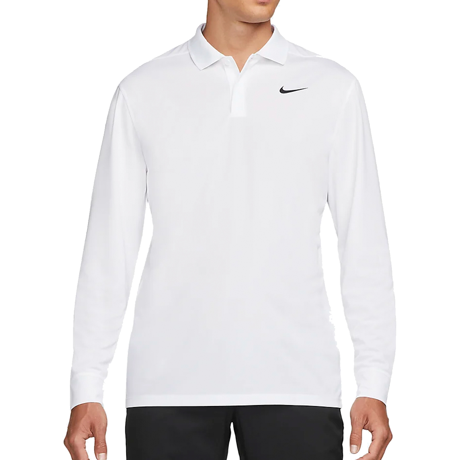 Nike Golf Dri-Fit Victory Long Sleeve Mens Polo Shirt  - White