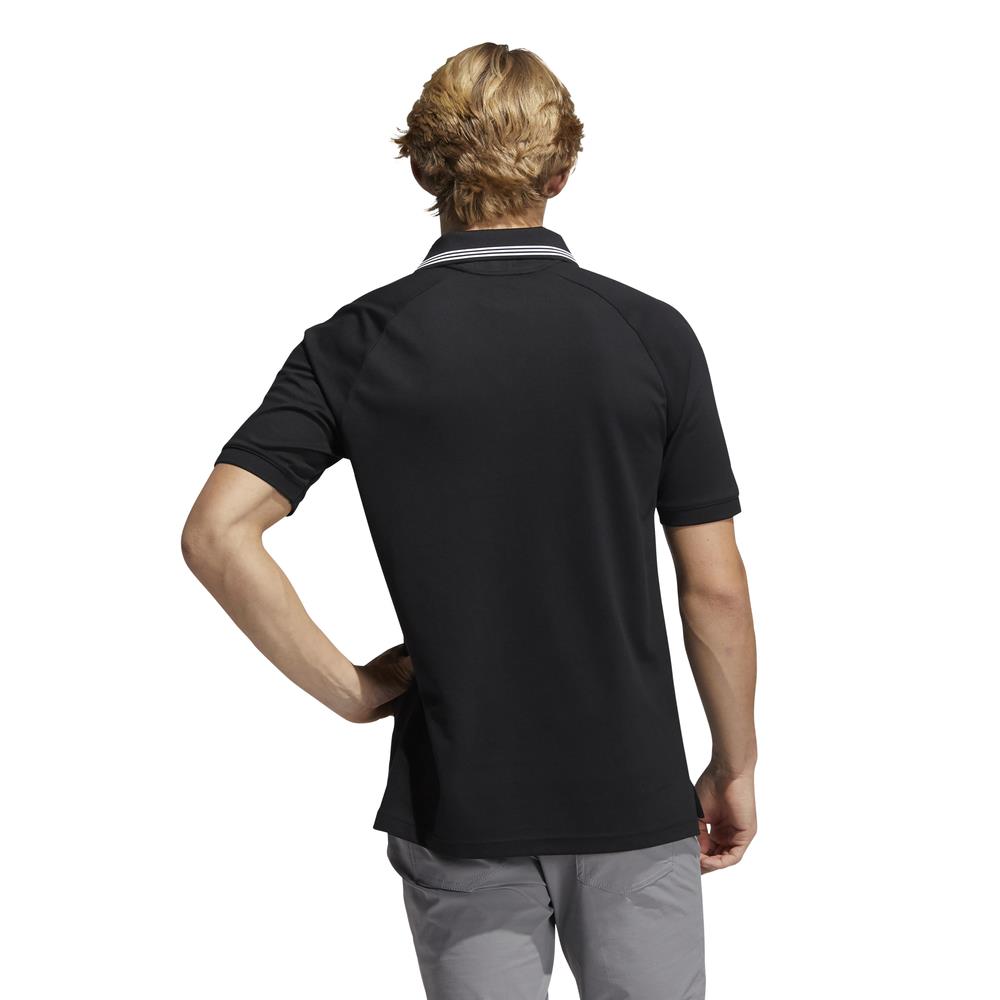 adidas Golf Go-To Pique Primegreen Polo Shirt  - Black/White