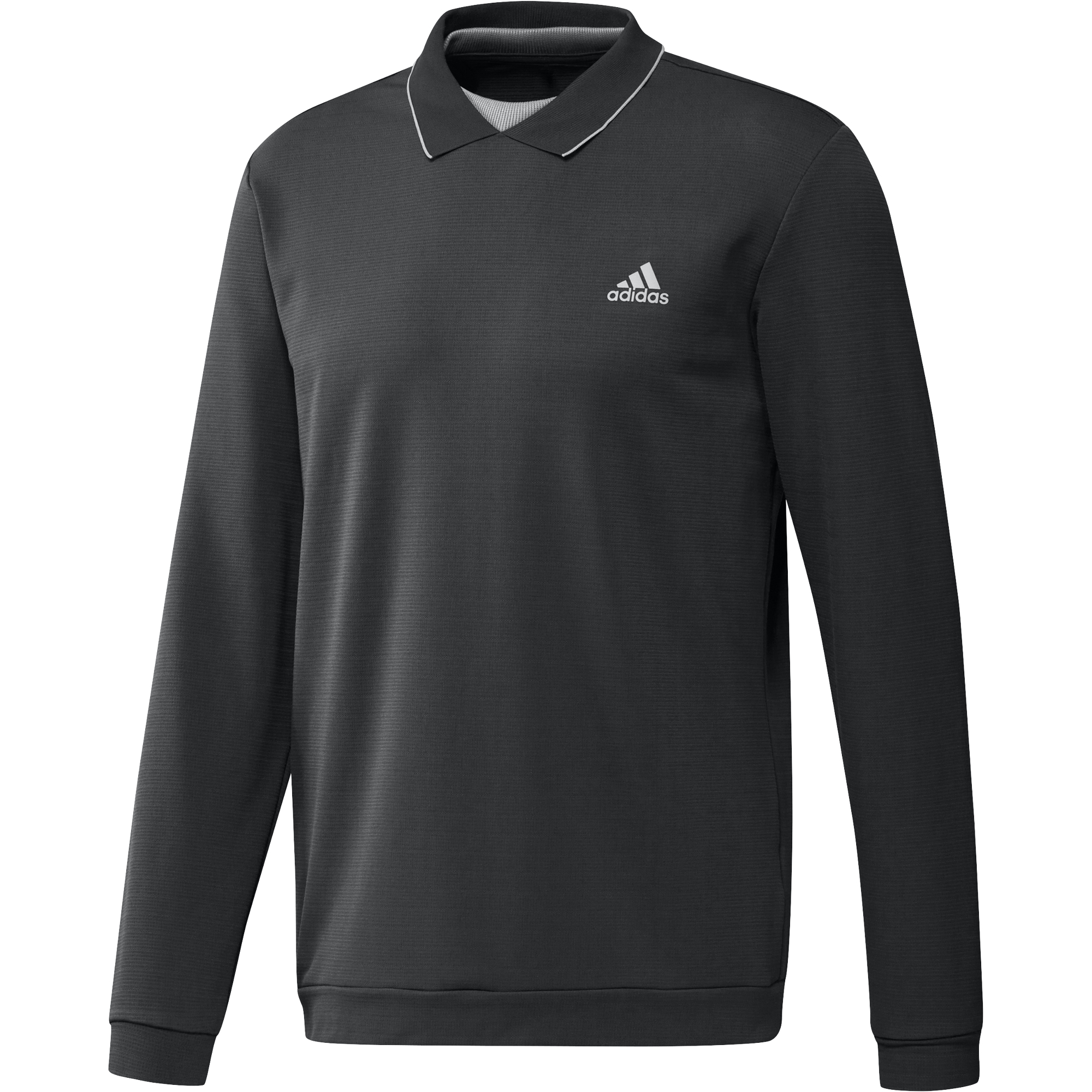 adidas Golf Thermal Primegreen Long Sleeve Polo Shirt  - Black