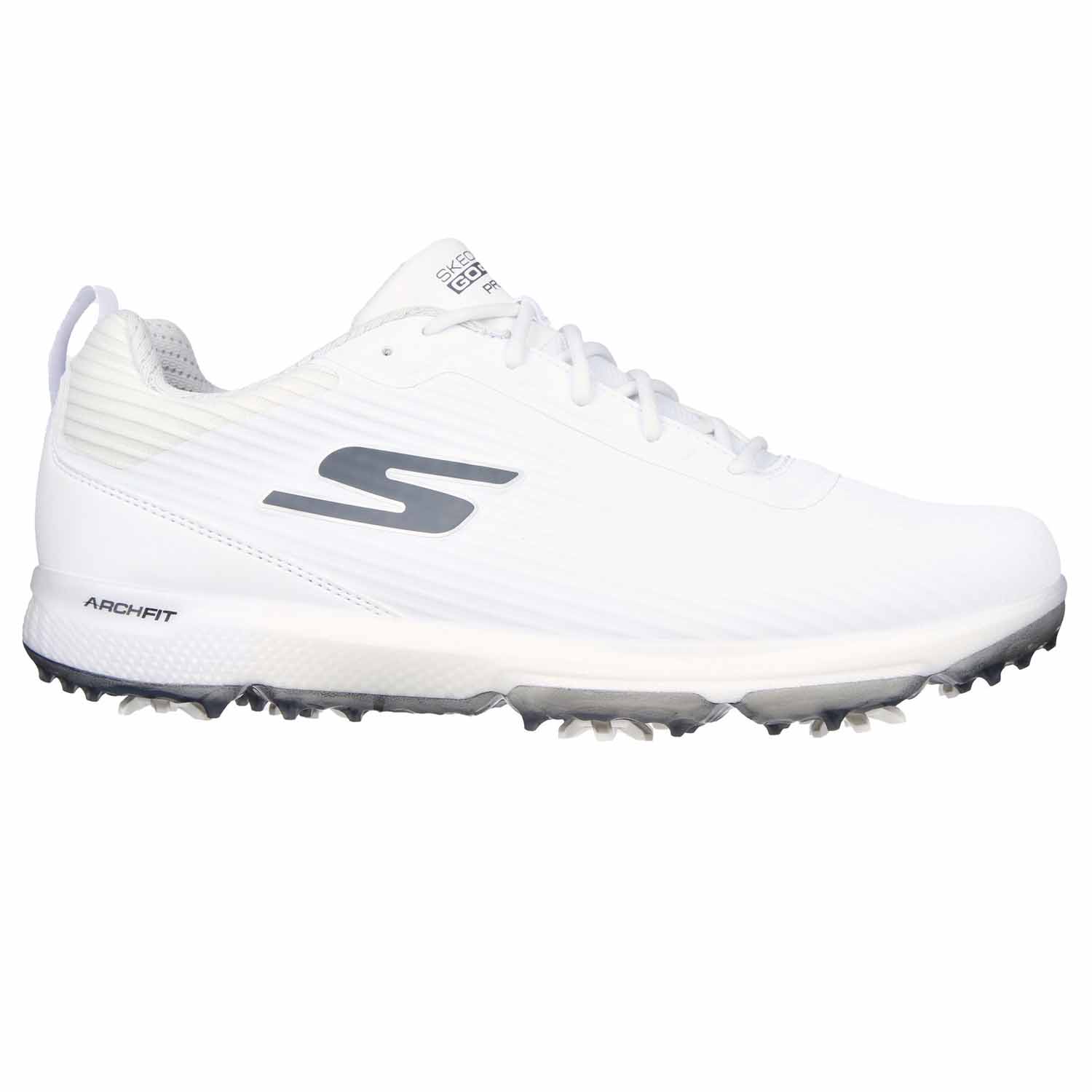 Skechers Go Golf Pro 5 Hyper Mens Spiked Waterproof Golf Shoes  - White/Grey