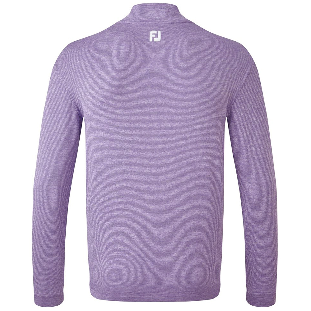 FootJoy Golf Heather Pinstripe Chill-Out Mens Pullover  - Purple/White
