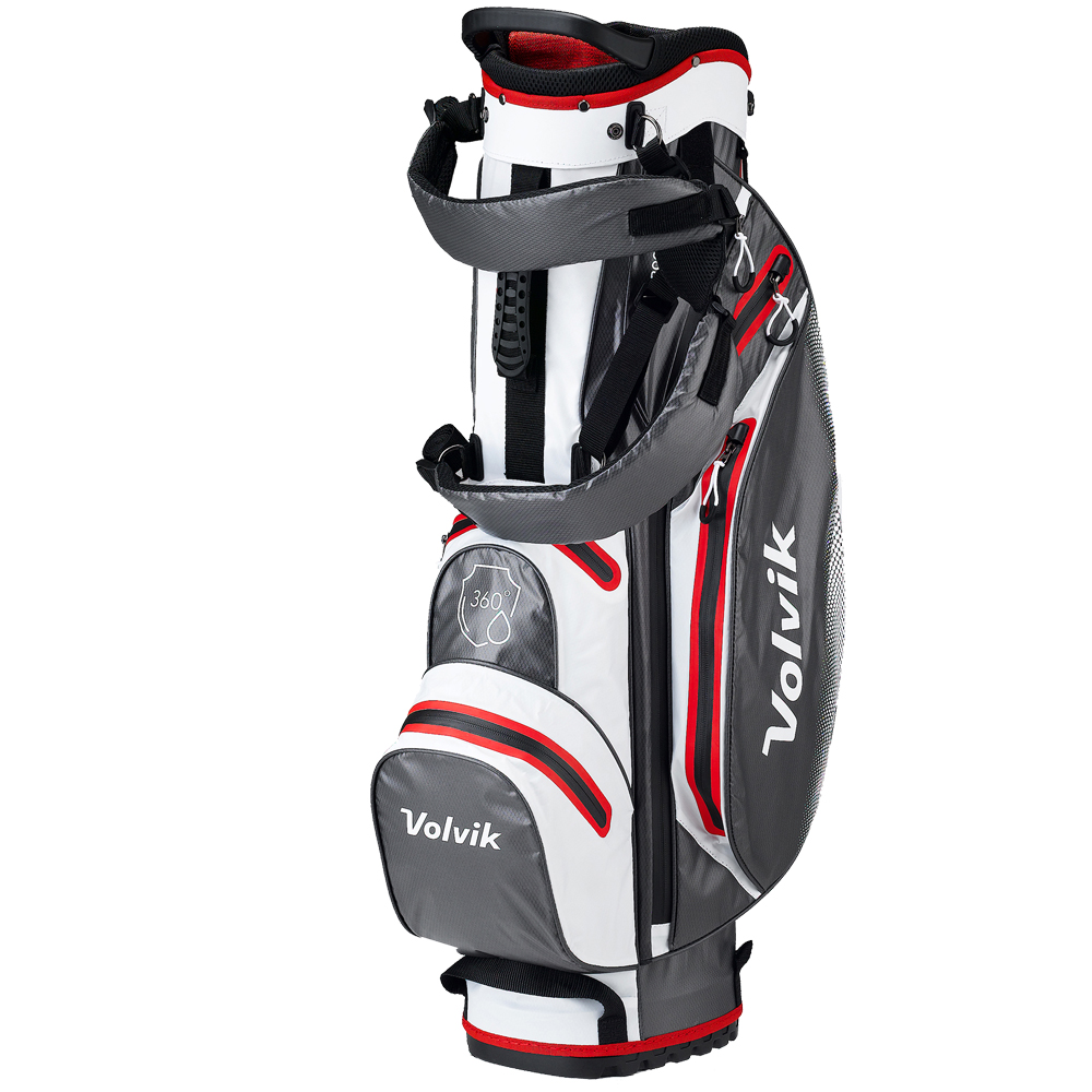 Volvik WP360 Waterproof Golf Stand Bag  - White/Red
