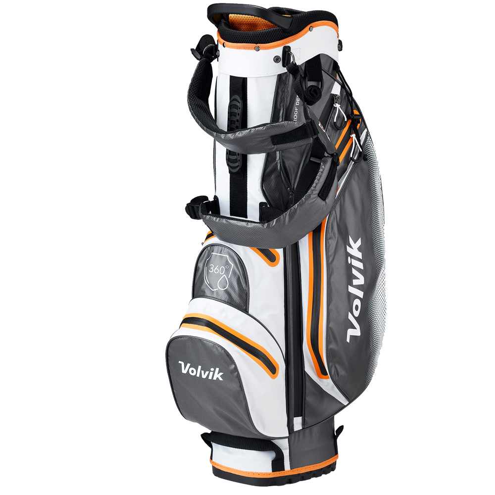 Volvik WP360 Waterproof Golf Stand Bag  - White/Orange