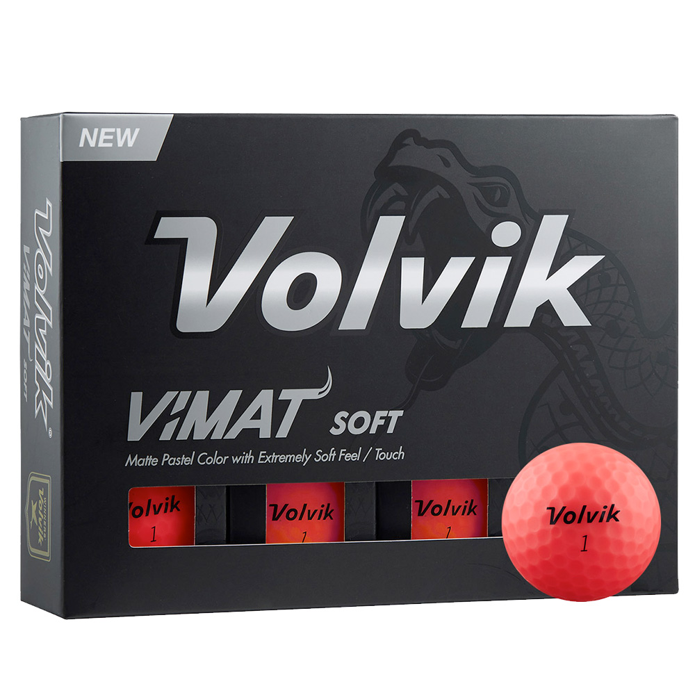 VOLVIK VIMAT SOFT MATTE FINISH GOLF BALLS  - Red
