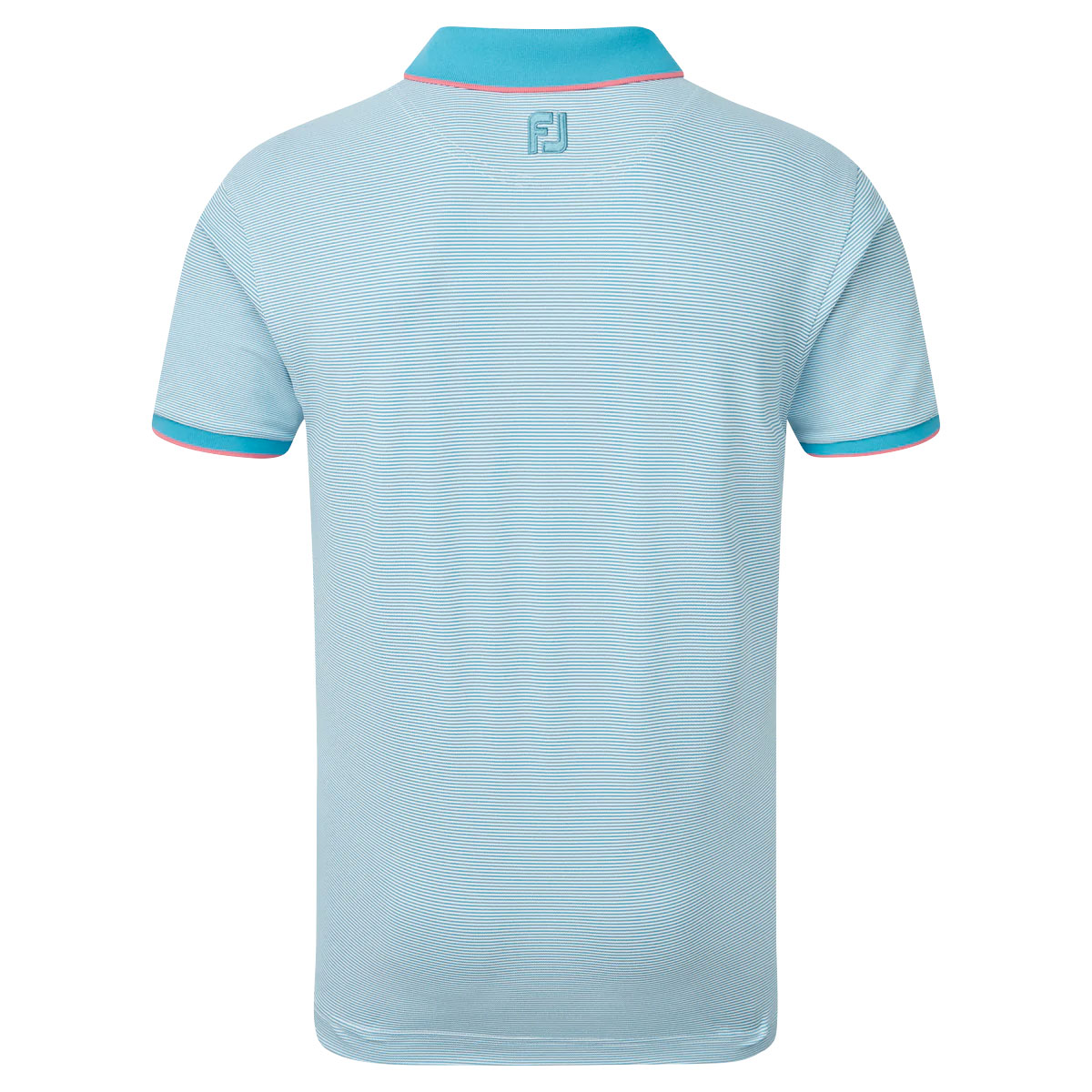 FootJoy Pique Ministripe Mens Golf Polo Shirt  - Storm Blue/White