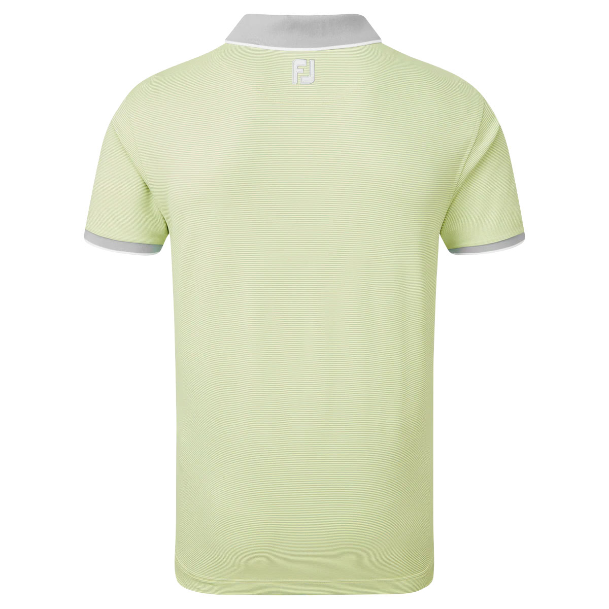 FootJoy Pique Ministripe Mens Golf Polo Shirt  - Grey/Lime