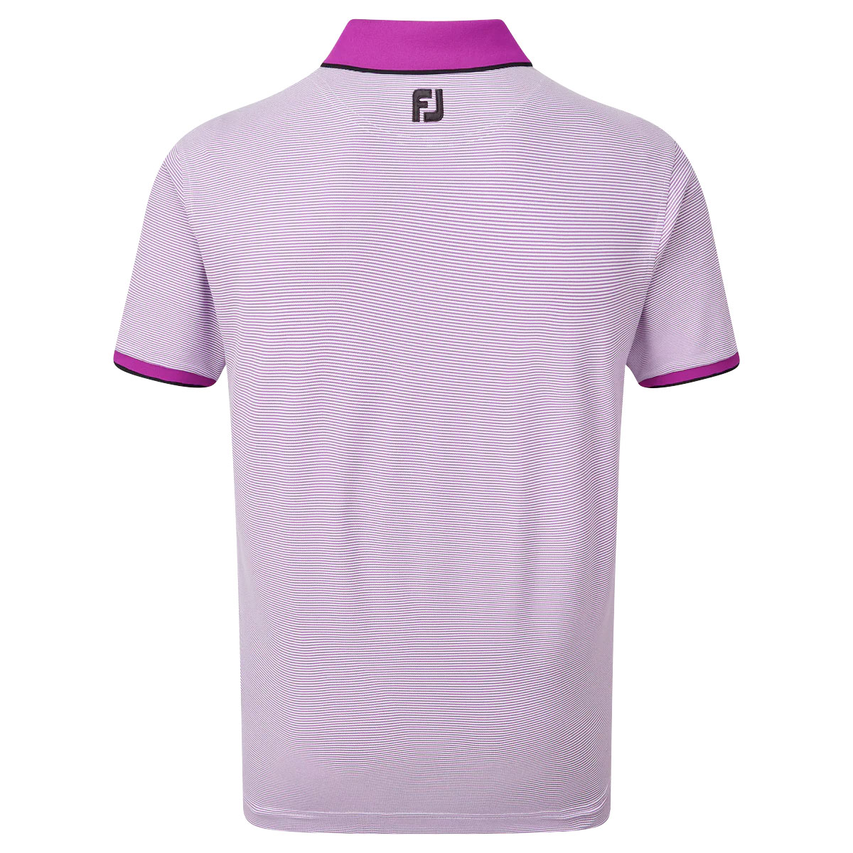 FootJoy Pique Ministripe Mens Golf Polo Shirt  - Mulberry/White