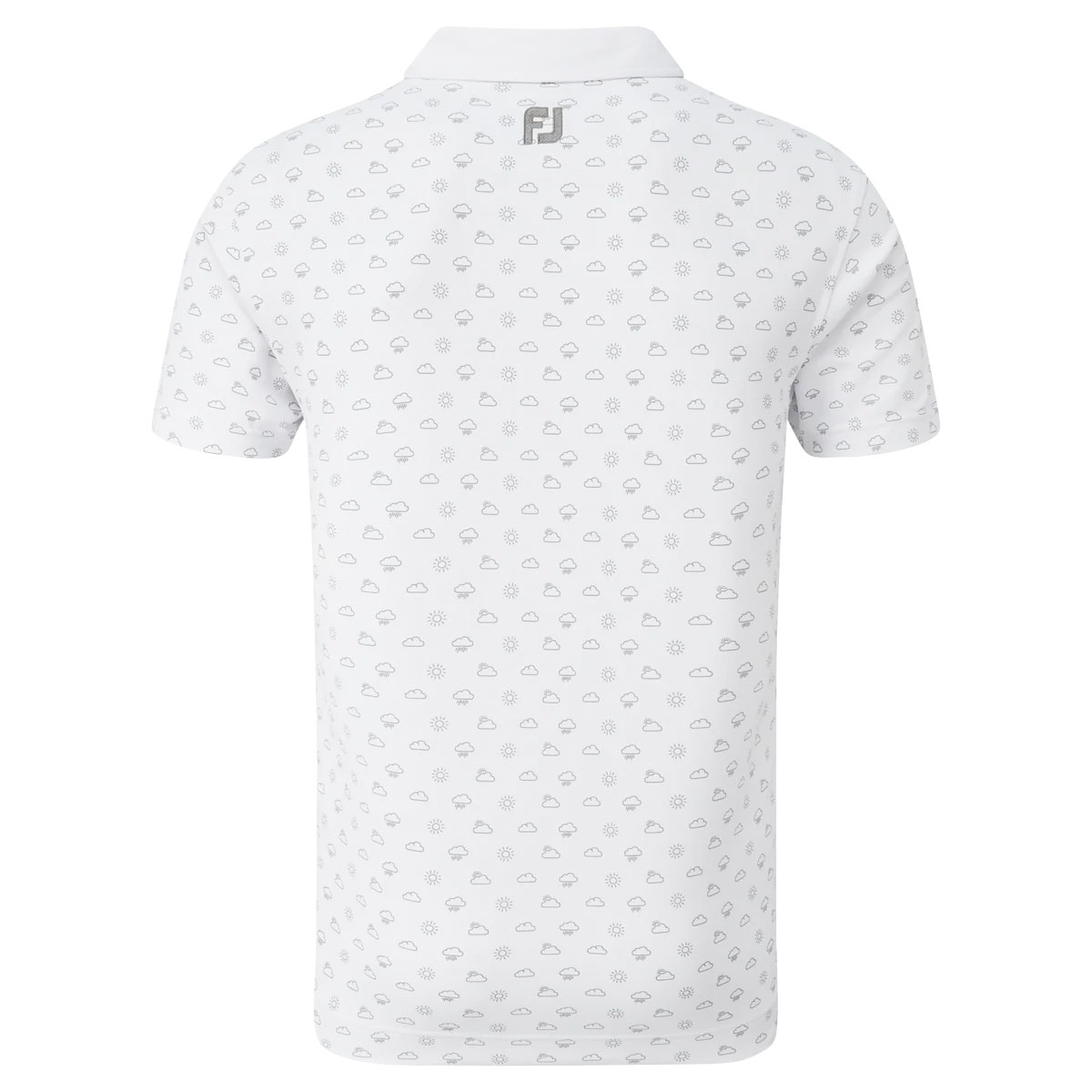 FootJoy Smooth Pique Weather Print Mens Golf Polo Shirt  - White