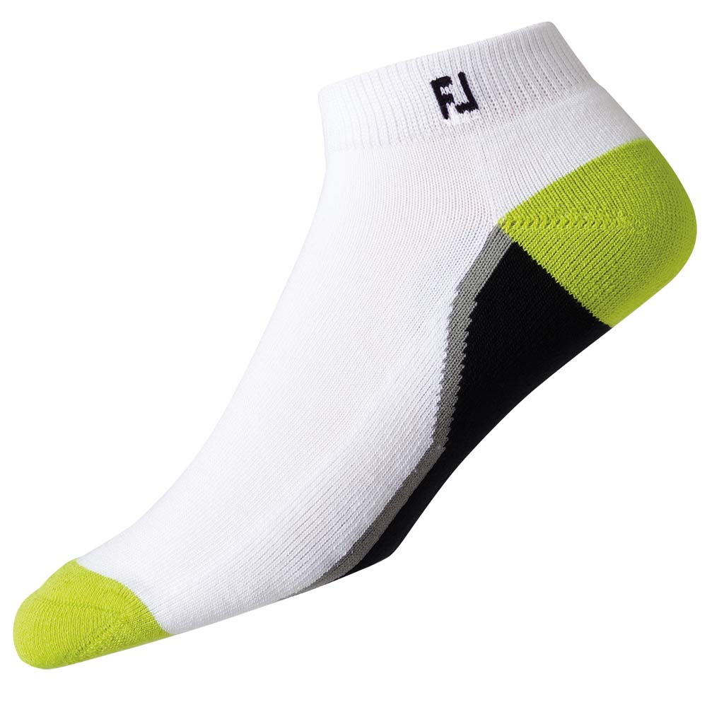 FootJoy Mens ProDry Fashion Sport Socks UK 6-11  - White/Grey/Lime