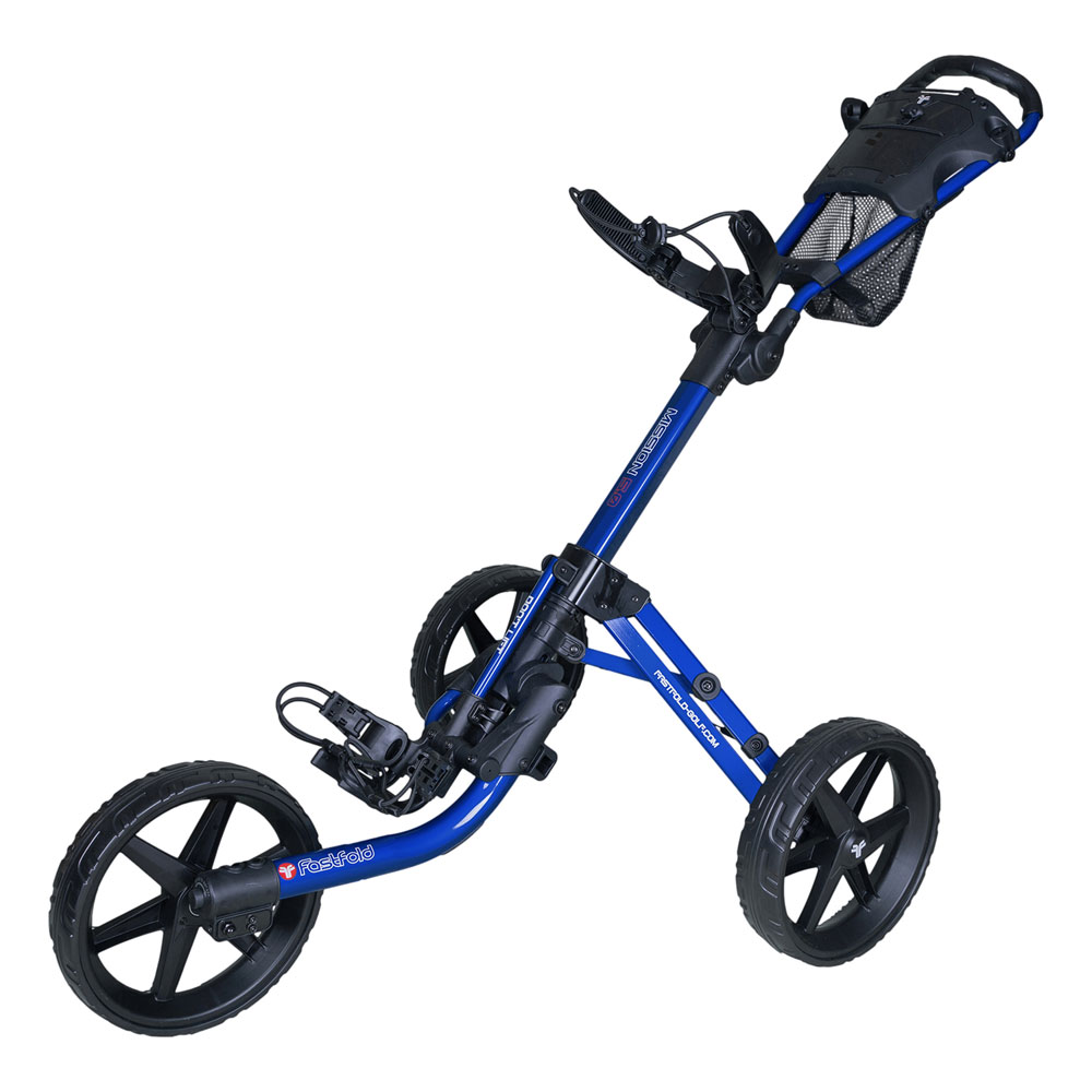 Fast Fold Mission 5.0 3-Wheel Golf Trolley / Cart  - Shiny Blue/Black