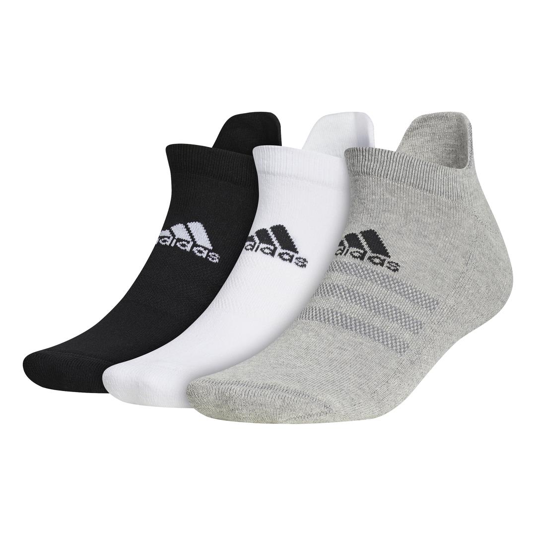 adidas 3 Pack Ankle Golf Socks (UK 8.5-11.5)  - White/Black/Grey