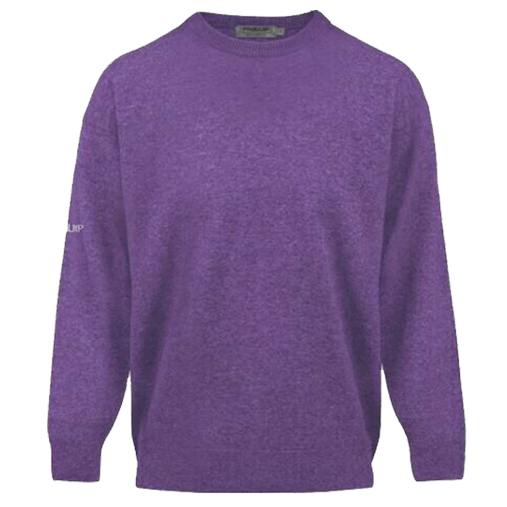 PROQUIP Golf Mens Crew-Neck Lambswool Sweater  - Purple